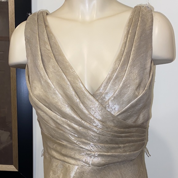 Roland Nivelais Bergdorf Goodman Gold Long Dress high couture Maxi - Picture 13 of 15
